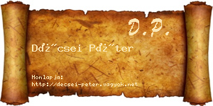 Décsei Péter névjegykártya
